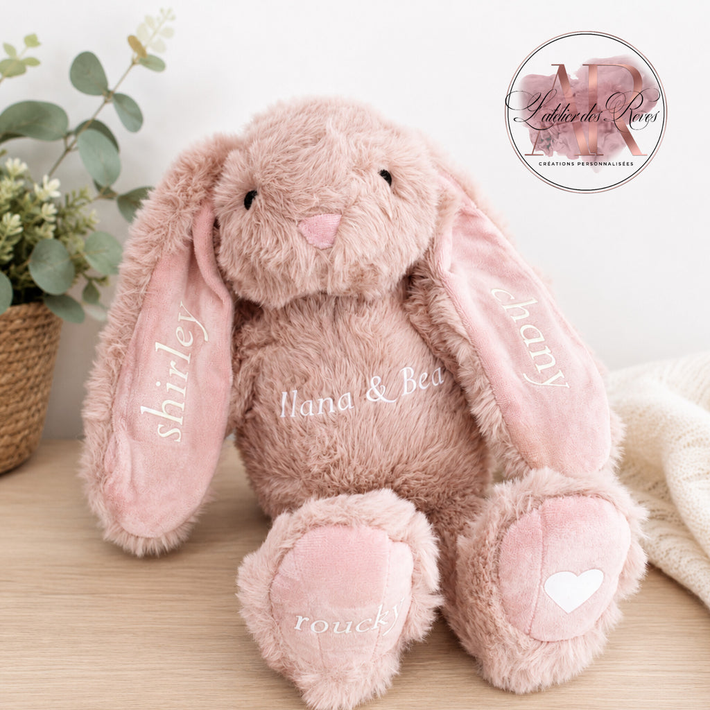 Peluche lapin personnalisé naissance