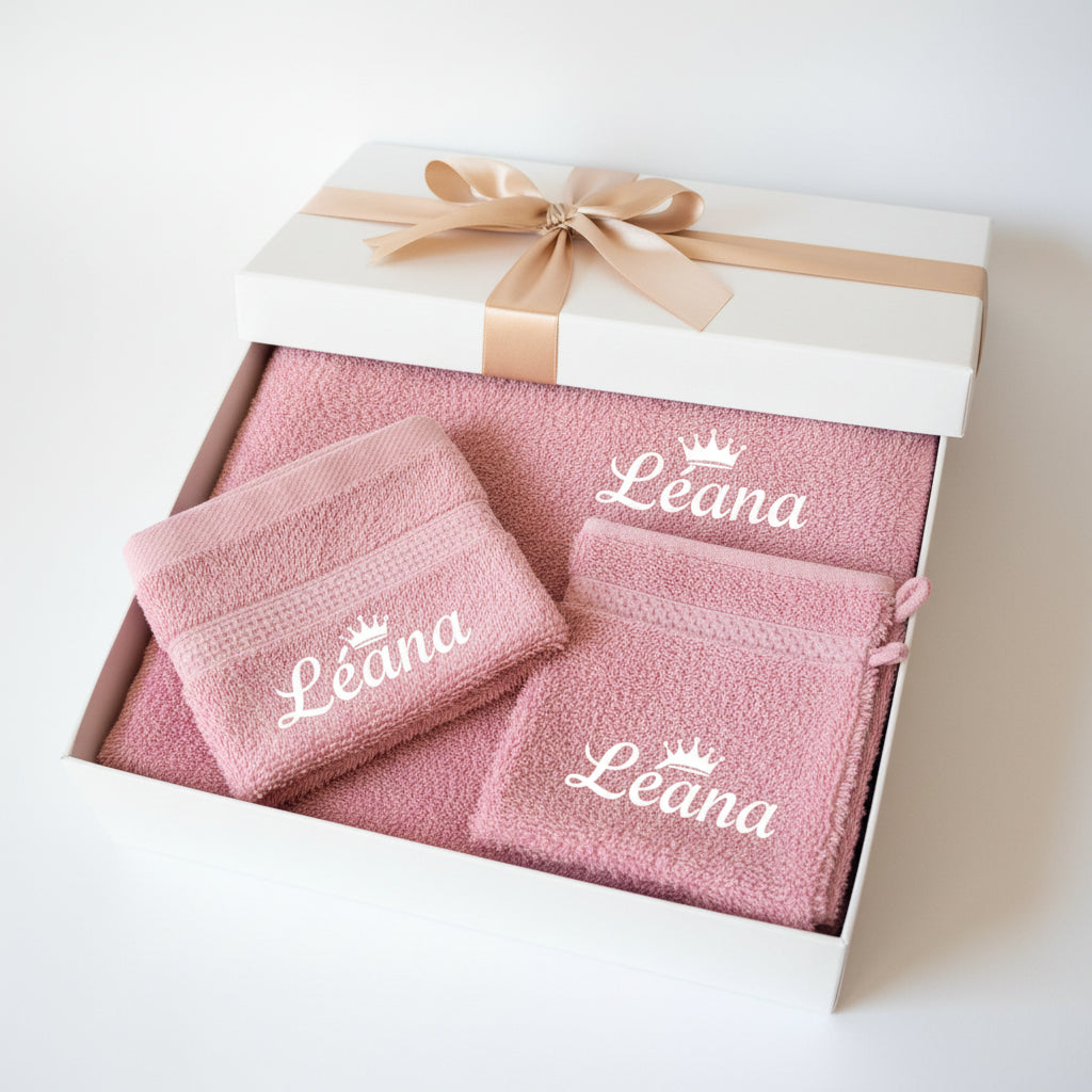 Coffret serviette de bain personnalisé