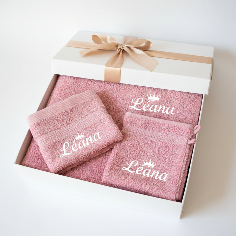 Coffret serviette de bain personnalisé