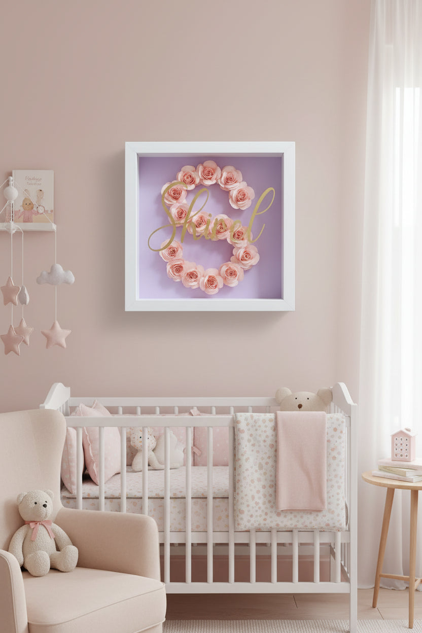 Cadre fleuries roses